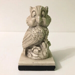 Vintage A Santini Resin Owl Sculpture Classic Figure Made in Italy 4.5 Inch Tall